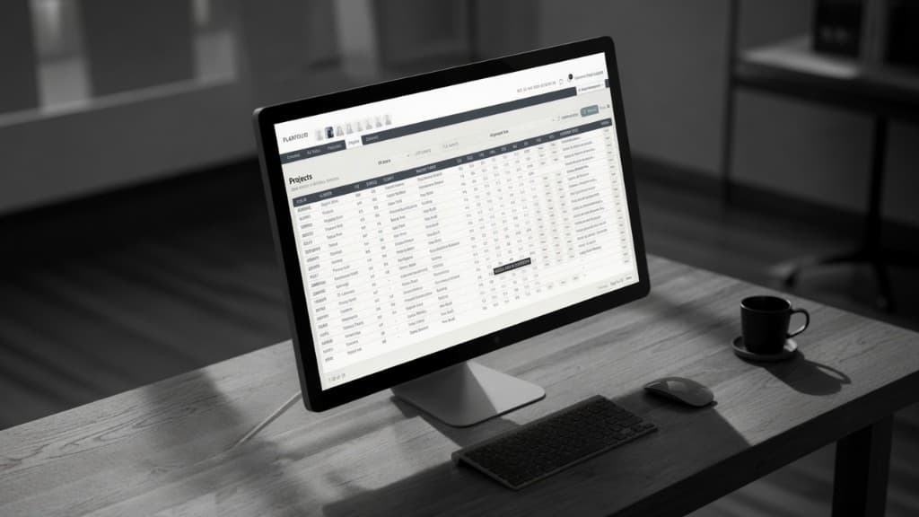 Planfolio project management on a desktop workstation